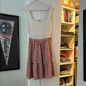 SHEIN White and Red Floral Mini Dress